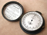 19th century Balloonists pocket barometer & high altitude altimeter by J H Steward